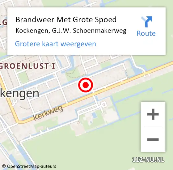 Locatie op kaart van de 112 melding: Brandweer Met Grote Spoed Naar Kockengen, G.J.W. Schoenmakerweg op 30 oktober 2022 18:04