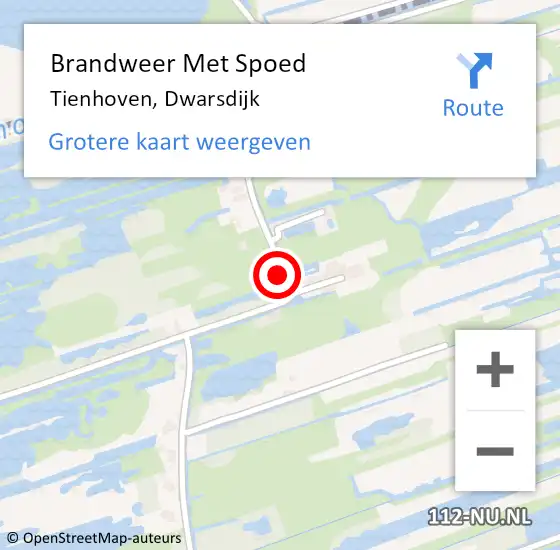 Locatie op kaart van de 112 melding: Brandweer Met Spoed Naar Tienhoven, Dwarsdijk op 30 oktober 2022 18:18