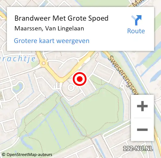 Locatie op kaart van de 112 melding: Brandweer Met Grote Spoed Naar Maarssen, Van Lingelaan op 30 oktober 2022 18:41