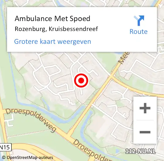 Locatie op kaart van de 112 melding: Ambulance Met Spoed Naar Rozenburg, Kruisbessendreef op 30 oktober 2022 19:25