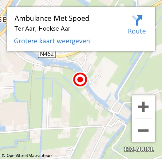 Locatie op kaart van de 112 melding: Ambulance Met Spoed Naar Ter Aar, Hoekse Aar op 30 oktober 2022 19:53