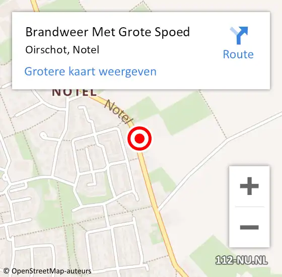 Locatie op kaart van de 112 melding: Brandweer Met Grote Spoed Naar Oirschot, Notel op 30 oktober 2022 20:31