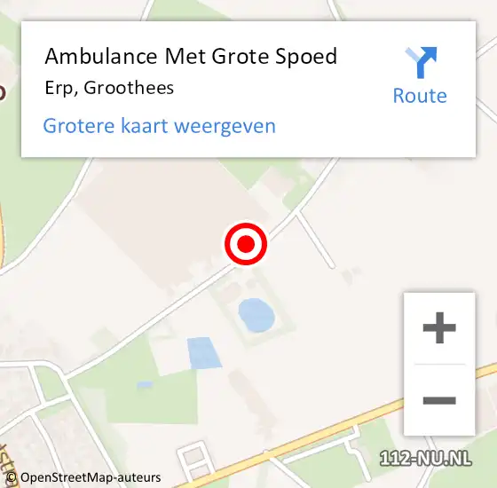 Locatie op kaart van de 112 melding: Ambulance Met Grote Spoed Naar Erp, Groothees op 10 oktober 2013 12:18