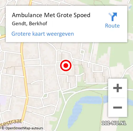 Locatie op kaart van de 112 melding: Ambulance Met Grote Spoed Naar Gendt, Berkhof op 30 oktober 2022 21:06