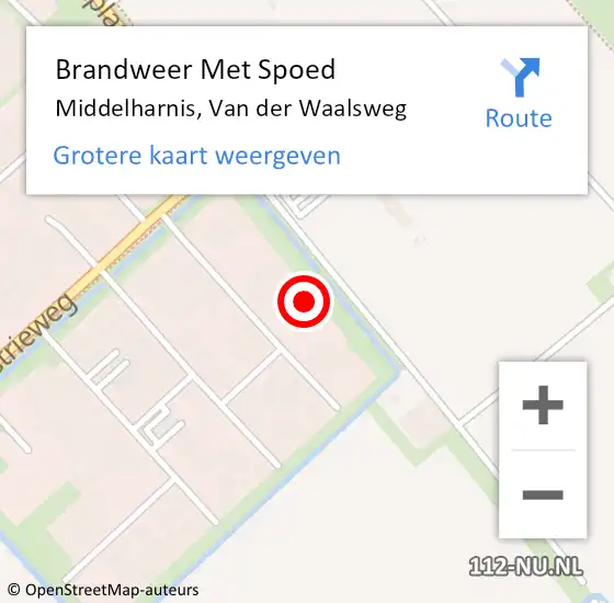 Locatie op kaart van de 112 melding: Brandweer Met Spoed Naar Middelharnis, Van der Waalsweg op 30 oktober 2022 21:32