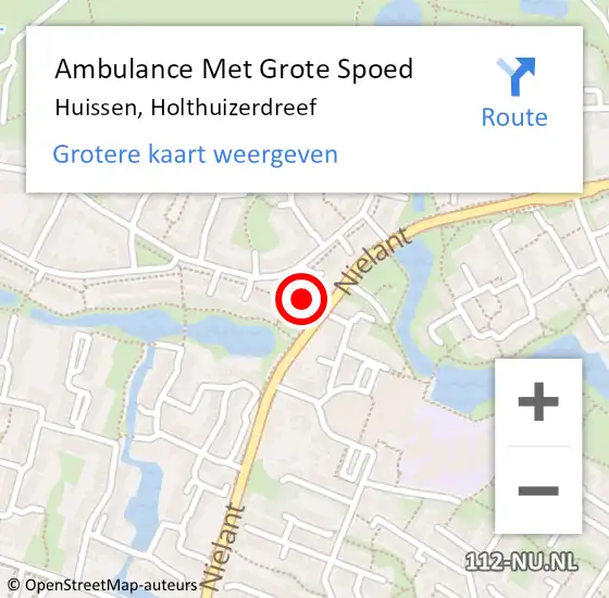 Locatie op kaart van de 112 melding: Ambulance Met Grote Spoed Naar Huissen, Holthuizerdreef op 30 oktober 2022 21:33