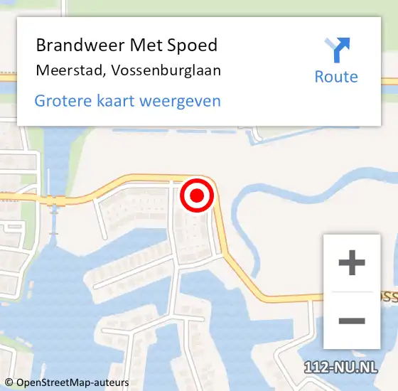 Locatie op kaart van de 112 melding: Brandweer Met Spoed Naar Meerstad, Vossenburglaan op 30 oktober 2022 22:30
