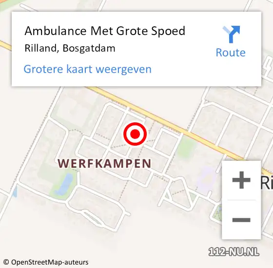 Locatie op kaart van de 112 melding: Ambulance Met Grote Spoed Naar Rilland, Bosgatdam op 3 augustus 2014 11:24