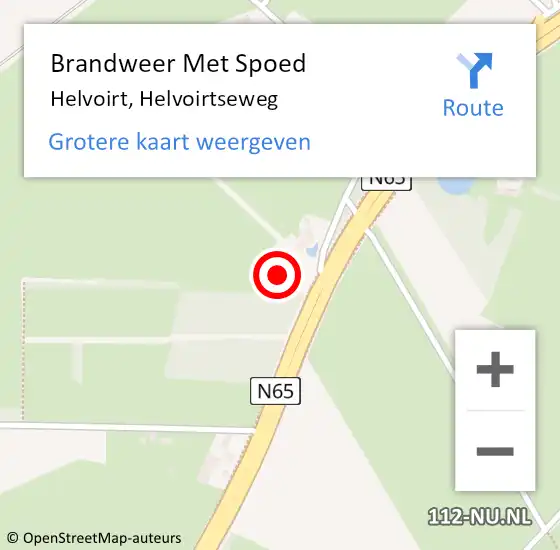 Locatie op kaart van de 112 melding: Brandweer Met Spoed Naar Helvoirt, Helvoirtseweg op 30 oktober 2022 23:03