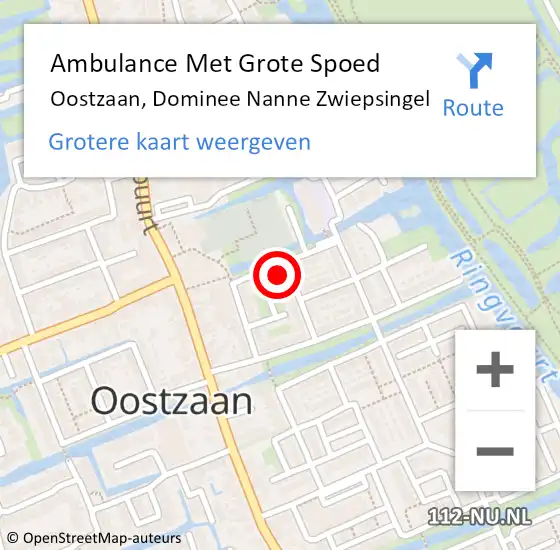 Locatie op kaart van de 112 melding: Ambulance Met Grote Spoed Naar Oostzaan, Dominee Nanne Zwiepsingel op 31 oktober 2022 02:17