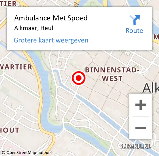 Locatie op kaart van de 112 melding: Ambulance Met Spoed Naar Alkmaar, Heul op 31 oktober 2022 05:39