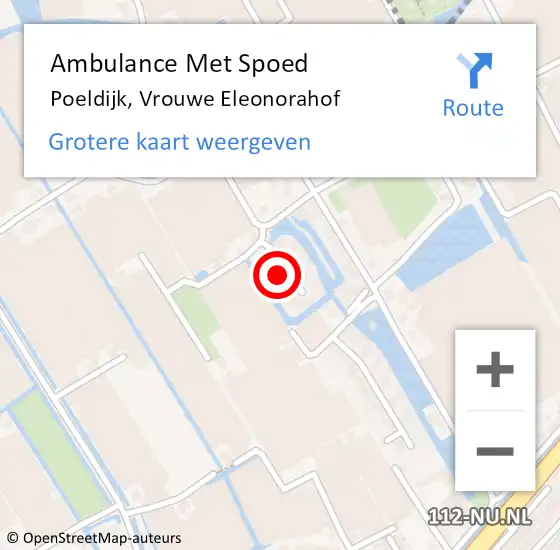 Locatie op kaart van de 112 melding: Ambulance Met Spoed Naar Poeldijk, Vrouwe Eleonorahof op 31 oktober 2022 05:41