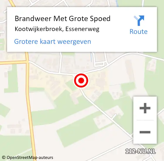 Locatie op kaart van de 112 melding: Brandweer Met Grote Spoed Naar Kootwijkerbroek, Essenerweg op 31 oktober 2022 05:58