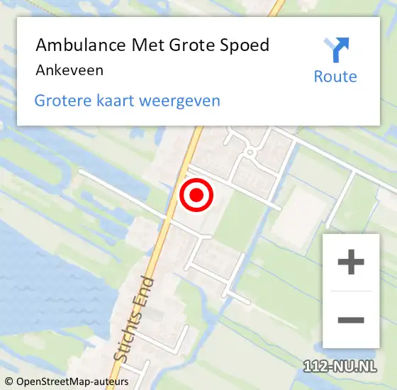 Locatie op kaart van de 112 melding: Ambulance Met Grote Spoed Naar Ankeveen op 31 oktober 2022 06:07