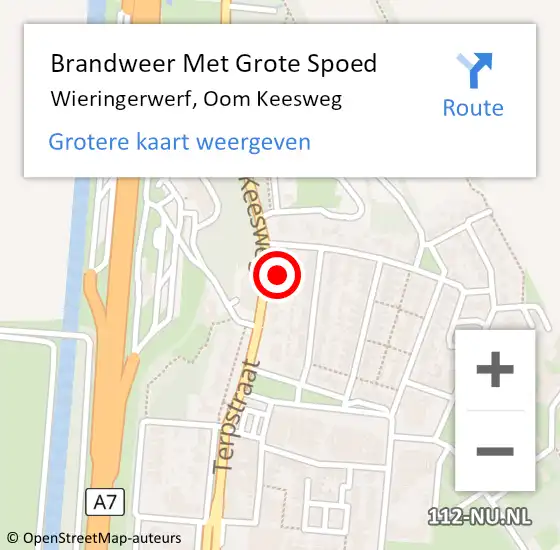 Locatie op kaart van de 112 melding: Brandweer Met Grote Spoed Naar Wieringerwerf, Oom Keesweg op 31 oktober 2022 06:32