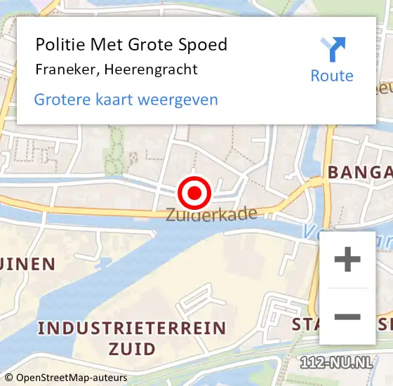 Locatie op kaart van de 112 melding: Politie Met Grote Spoed Naar Franeker, Heerengracht op 31 oktober 2022 07:14