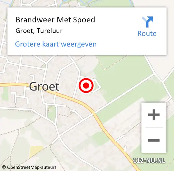 Locatie op kaart van de 112 melding: Brandweer Met Spoed Naar Groet, Tureluur op 31 oktober 2022 07:19