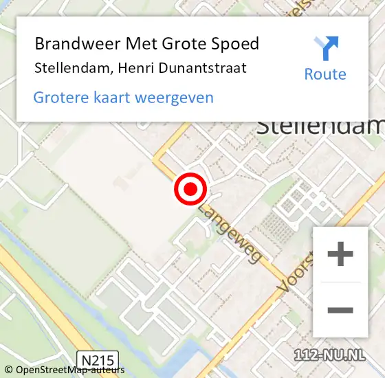 Locatie op kaart van de 112 melding: Brandweer Met Grote Spoed Naar Stellendam, Henri Dunantstraat op 31 oktober 2022 07:40