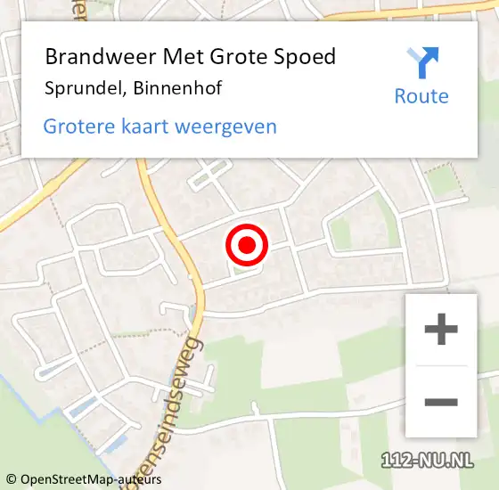 Locatie op kaart van de 112 melding: Brandweer Met Grote Spoed Naar Sprundel, Binnenhof op 31 oktober 2022 07:58