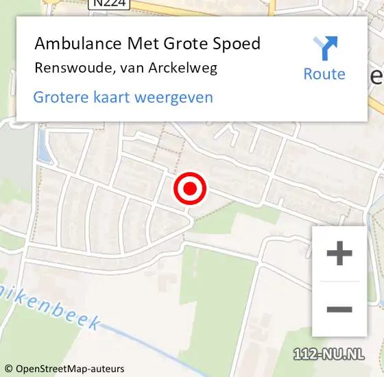 Locatie op kaart van de 112 melding: Ambulance Met Grote Spoed Naar Renswoude, van Arckelweg op 31 oktober 2022 09:15