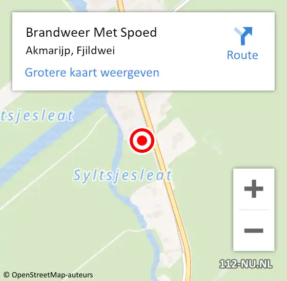 Locatie op kaart van de 112 melding: Brandweer Met Spoed Naar Akmarijp, Fjildwei op 3 augustus 2014 12:20