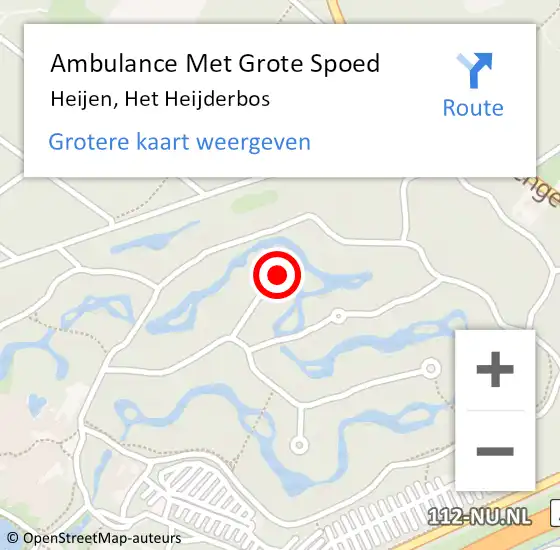 Locatie op kaart van de 112 melding: Ambulance Met Grote Spoed Naar Heijen, Het Heijderbos op 31 oktober 2022 10:54