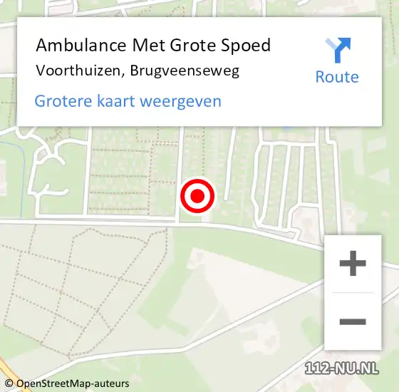 Locatie op kaart van de 112 melding: Ambulance Met Grote Spoed Naar Voorthuizen, Brugveenseweg op 31 oktober 2022 10:55