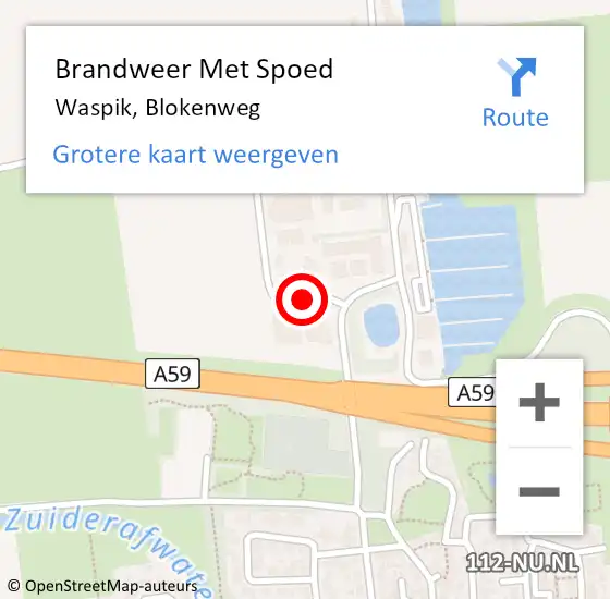 Locatie op kaart van de 112 melding: Brandweer Met Spoed Naar Waspik, Blokenweg op 3 augustus 2014 12:23