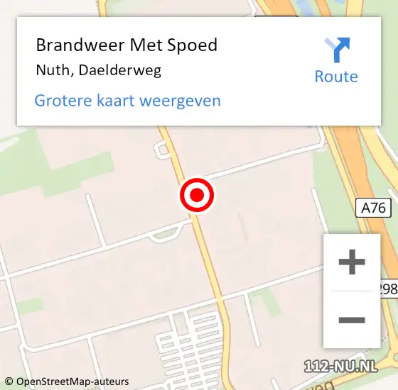 Locatie op kaart van de 112 melding: Brandweer Met Spoed Naar Nuth, Daelderweg op 31 oktober 2022 11:22