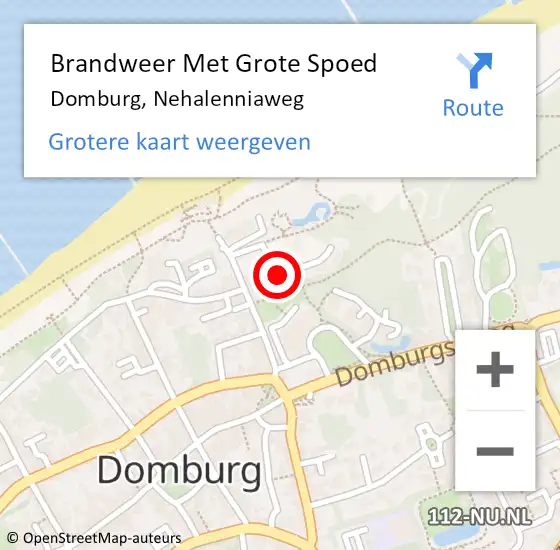 Locatie op kaart van de 112 melding: Brandweer Met Grote Spoed Naar Domburg, Nehalenniaweg op 31 oktober 2022 12:06