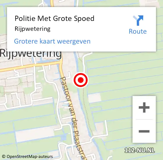 Locatie op kaart van de 112 melding: Politie Met Grote Spoed Naar Rijpwetering op 31 oktober 2022 15:32