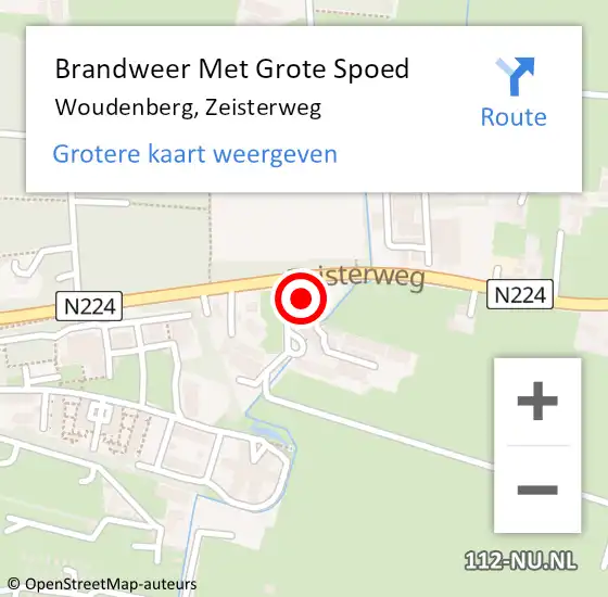 Locatie op kaart van de 112 melding: Brandweer Met Grote Spoed Naar Woudenberg, Zeisterweg op 31 oktober 2022 16:19