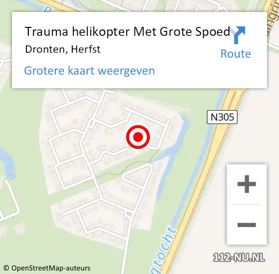 Locatie op kaart van de 112 melding: Trauma helikopter Met Grote Spoed Naar Dronten, Herfst op 31 oktober 2022 17:18