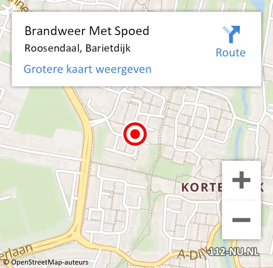 Locatie op kaart van de 112 melding: Brandweer Met Spoed Naar Roosendaal, Barietdijk op 31 oktober 2022 17:26