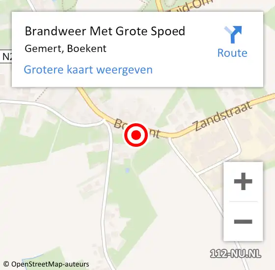 Locatie op kaart van de 112 melding: Brandweer Met Grote Spoed Naar Gemert, Boekent op 31 oktober 2022 17:33