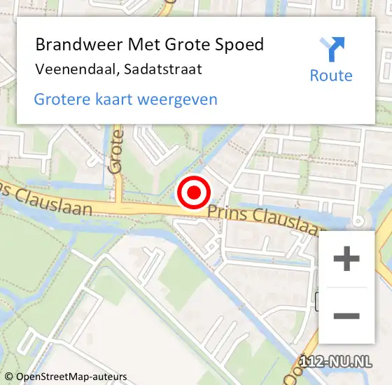 Locatie op kaart van de 112 melding: Brandweer Met Grote Spoed Naar Veenendaal, Sadatstraat op 31 oktober 2022 17:41