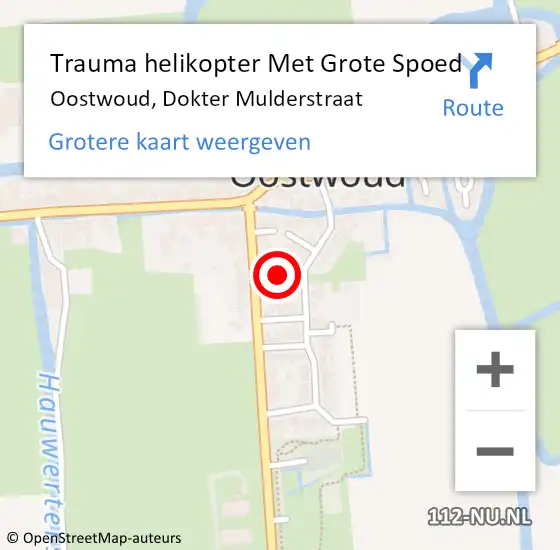 Locatie op kaart van de 112 melding: Trauma helikopter Met Grote Spoed Naar Oostwoud, Dokter Mulderstraat op 31 oktober 2022 17:43