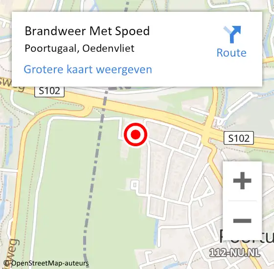 Locatie op kaart van de 112 melding: Brandweer Met Spoed Naar Poortugaal, Oedenvliet op 31 oktober 2022 17:50