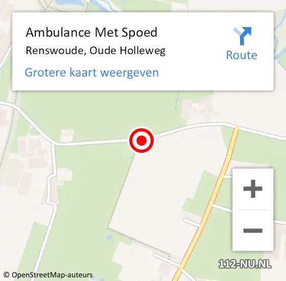 Locatie op kaart van de 112 melding: Ambulance Met Spoed Naar Renswoude, Oude Holleweg op 3 augustus 2014 13:19