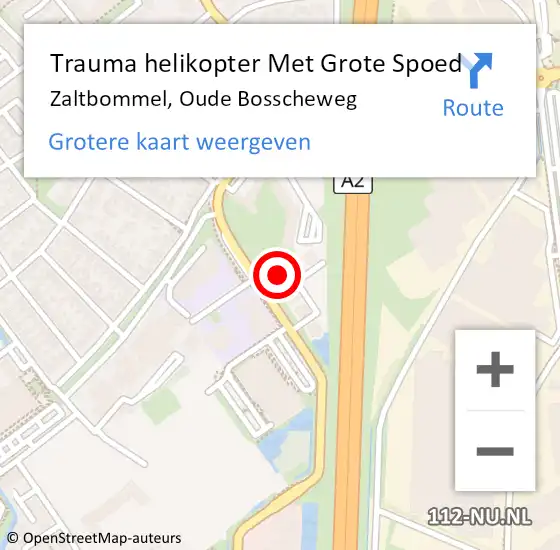 Locatie op kaart van de 112 melding: Trauma helikopter Met Grote Spoed Naar Zaltbommel, Oude Bosscheweg op 31 oktober 2022 18:36