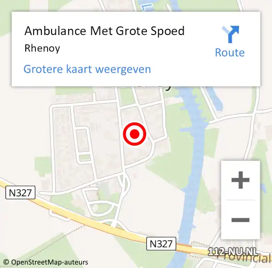 Locatie op kaart van de 112 melding: Ambulance Met Grote Spoed Naar Rhenoy op 31 oktober 2022 18:43