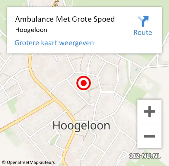 Locatie op kaart van de 112 melding: Ambulance Met Grote Spoed Naar Hoogeloon op 31 oktober 2022 19:14