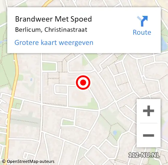 Locatie op kaart van de 112 melding: Brandweer Met Spoed Naar Berlicum, Christinastraat op 31 oktober 2022 19:20