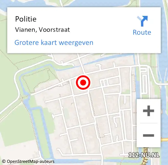 Locatie op kaart van de 112 melding: Politie Vianen, Voorstraat op 31 oktober 2022 19:54