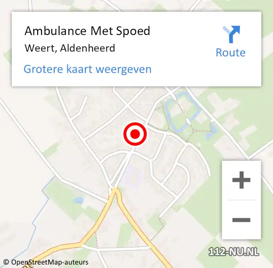 Locatie op kaart van de 112 melding: Ambulance Met Spoed Naar Weert, Aldenheerd op 3 augustus 2014 13:36