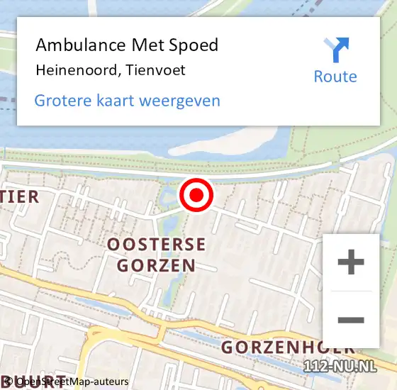 Locatie op kaart van de 112 melding: Ambulance Met Spoed Naar Heinenoord, Tienvoet op 31 oktober 2022 20:22