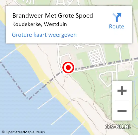 Locatie op kaart van de 112 melding: Brandweer Met Grote Spoed Naar Koudekerke, Westduin op 31 oktober 2022 20:27