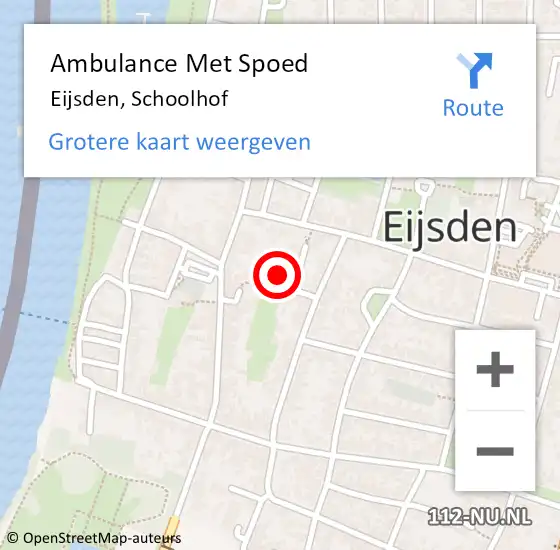 Locatie op kaart van de 112 melding: Ambulance Met Spoed Naar Eijsden, Schoolhof op 9 september 2013 08:24