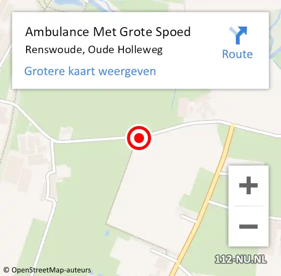 Locatie op kaart van de 112 melding: Ambulance Met Grote Spoed Naar Renswoude, Oude Holleweg op 3 augustus 2014 13:43