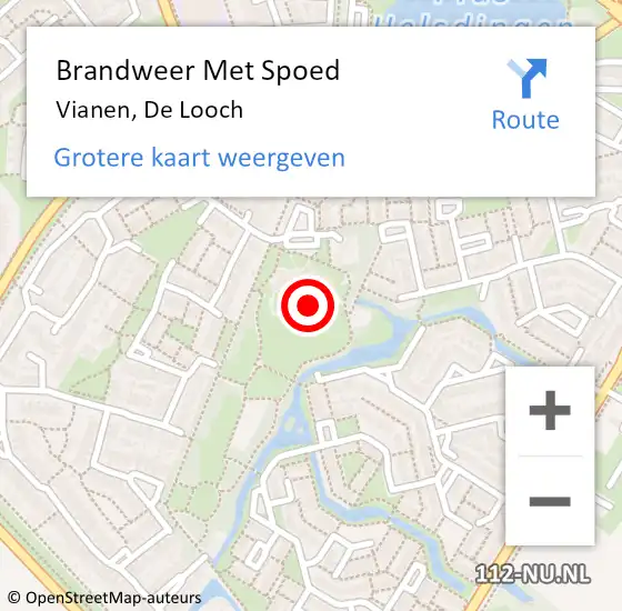 Locatie op kaart van de 112 melding: Brandweer Met Spoed Naar Vianen, De Looch op 31 oktober 2022 21:52